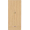Nevada 2 Door 1 Drawer Wardrobe Sonoma oak effect front