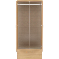 Nevada 2 Door 1 Drawer Wardrobe Sonoma oak effect internal
