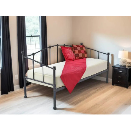 Paris Small Single Metal Day Bed Black
