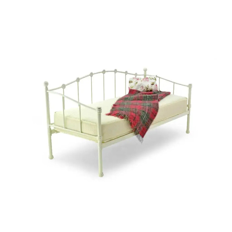 Paris Small Single Metal Day Bed Ivory
