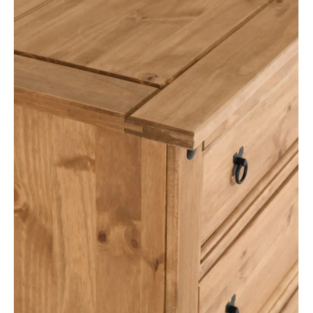 Corona 4 Drawer Chest Distressed Waxed Pine - Home Divine