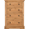 Corona 4 Drawer Chest Distressed Waxed Pine - Home Divine