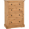 Corona 4 Drawer Chest Distressed Waxed Pine - Home Divine