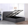 Houston Fabric Ottoman	Bed Frame Grey Opened
