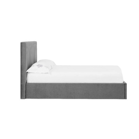 Smoked Fabric Ottoman Bed Frame Grey side