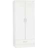 Nevada 2 Door 1 Drawer Wardrobe white gloss