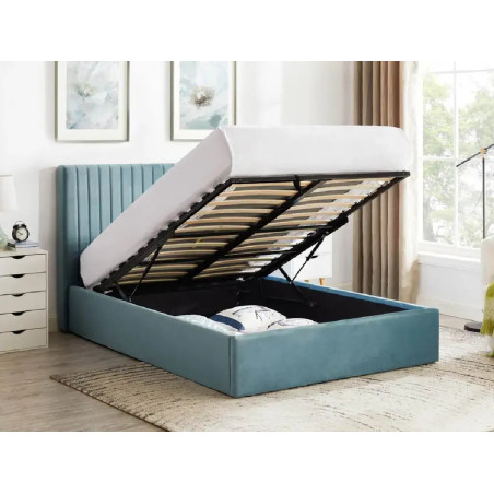 Sky Double Ottoman Fabric Bed Frame opened
