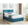 Teal Double Ottoman Fabric Bed Frame