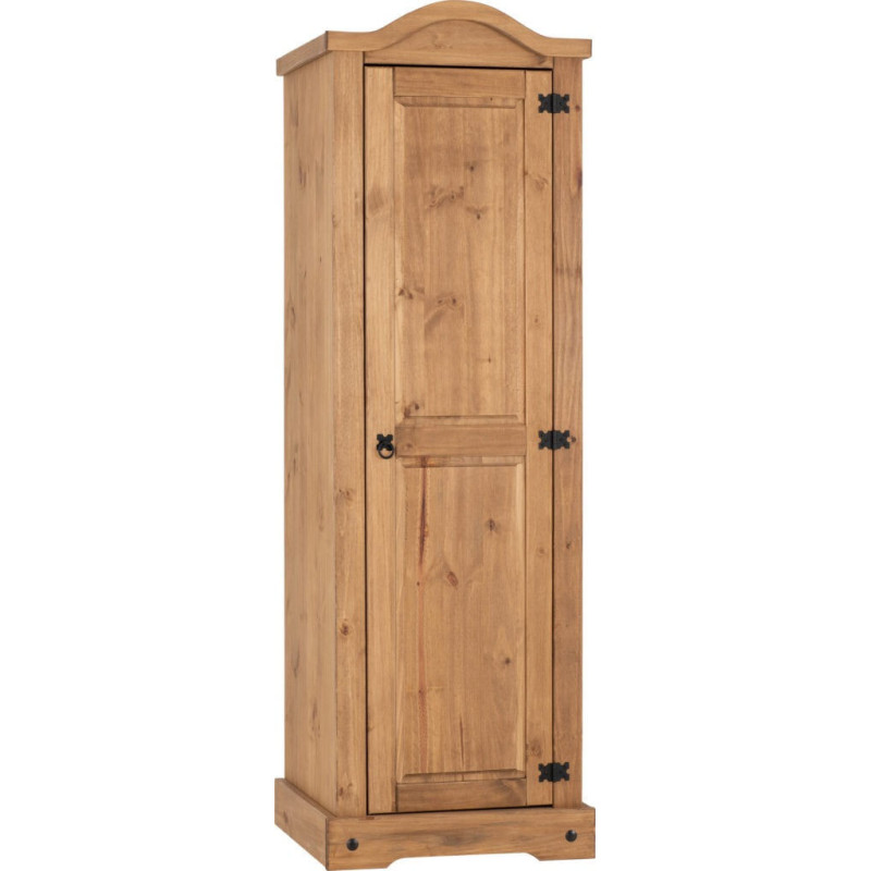 Corona 1 Door Wardrobe Distressed Waxed Pine side