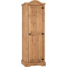 Corona 1 Door Wardrobe Distressed Waxed Pine side