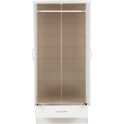 Nevada 2 Door 1 Drawer Wardrobe white gloss internal