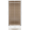 Nevada 2 Door 1 Drawer Wardrobe white gloss internal