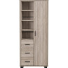 Oliver 1 Door 3 Drawer Open Shelf Wardrobe Light Oak Effect door closed