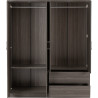 Lisbon 4 Door Wardrobe black wood grain