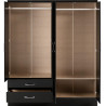 Nevada 4 Door 2 Drawer Mirrored Wardrobe black gloss internal