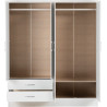 Nevada 4 Door 2 Drawer Mirrored Wardrobe white gloss opened
