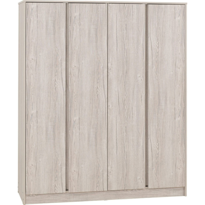 Malvern 4 Door Wardrobe Urban Snow side