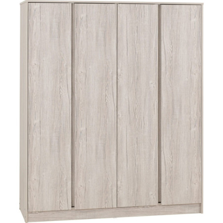 Malvern 4 Door Wardrobe Urban Snow side