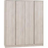 Malvern 4 Door Wardrobe Urban Snow side