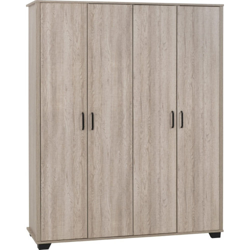 Oliver 4 Door Wardrobe Light Oak Effect