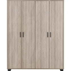 Oliver 4 Door Wardrobe Light Oak Effect front