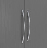 Nevada 6 Door 2 Drawer Mirrored Wardrobe Oyster Gloss/Light Oak Effect Veneer - Home Divine