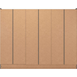 Nevada 6 Door 2 Drawer Mirrored Wardrobe Oyster Gloss/Light Oak Effect Veneer - Home Divine