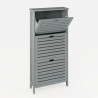 Bergen Three Tier Shoe Cabinet grey top tier opened