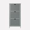 Bergen Three Tier Shoe Cabinet grey front view