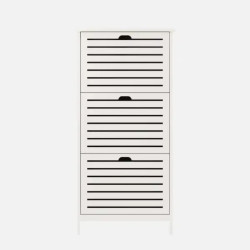 Bergen Three Tier Shoe Cabinet white front view