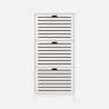 Bergen Three Tier Shoe Cabinet white front view