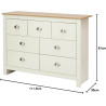 Lancaster 7 Drawer Merchant Chest cream dimensional view