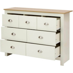 Lancaster 7 Drawer Merchant Chest cream drawers opened
