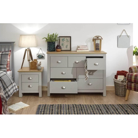 Lancaster 7 Drawer Merchant Chest grey opened
