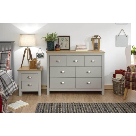Lancaster 7 Drawer Merchant Chest grey closed drawers