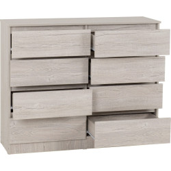 Malvern 8 Drawer Chest urban snow opened