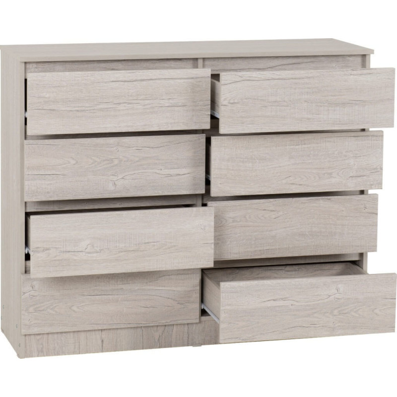 Malvern 8 Drawer Chest urban snow opened