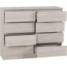 Malvern 8 Drawer Chest urban snow opened