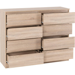 Malvern 8 Drawer Chest Sonoma oak effect opened