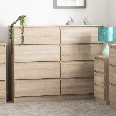 Malvern 8 Drawer Chest Sonoma oak effect front
