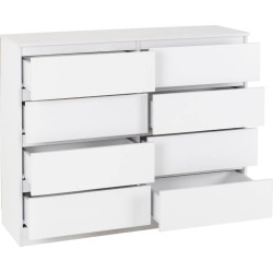 Malvern 8 Drawer Chest white opened