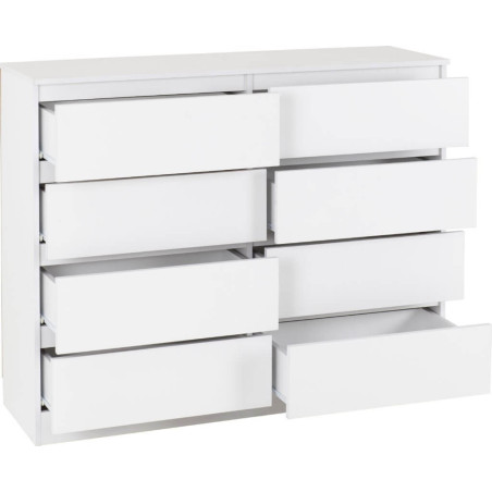 Malvern 8 Drawer Chest white opened