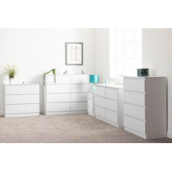 Malvern 8 Drawer Chest white full room view