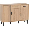 Tessa 3 Door 2 Drawer Sideboard Natural Oak Effect side view