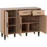 Tessa 3 Door 2 Drawer Sideboard Natural Oak Effect internal view