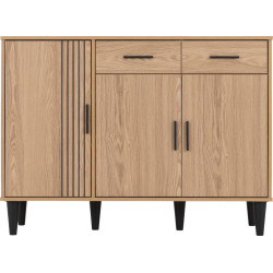 Tessa 3 Door 2 Drawer Sideboard Natural Oak Effect front