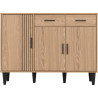 Tessa 3 Door 2 Drawer Sideboard Natural Oak Effect front