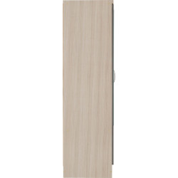 Nevada 6 Door 2 Drawer Mirrored Wardrobe Oyster Gloss/Light Oak Effect Veneer - Home Divine