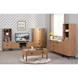 Leon 2 Door TV Unit Medium Oak Effect full