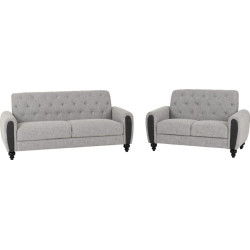 Chester 3+2 Suite Sofa Set Light Grey Fabric plain image